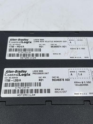 Used Allen-Bradley 1756-M24/A, 1756-L55/A