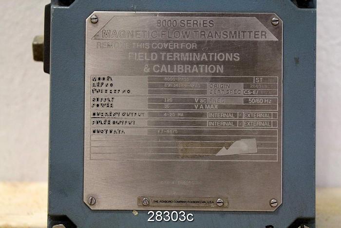 Used Foxboro 8000-pa15 Magnetic Flow Transmitter #28303