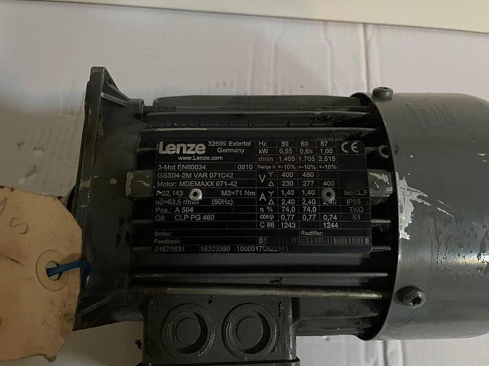Used LENZE 32699 Extertal 3 ∼ Mot EN60034 GSS04-2M VAR 071C42