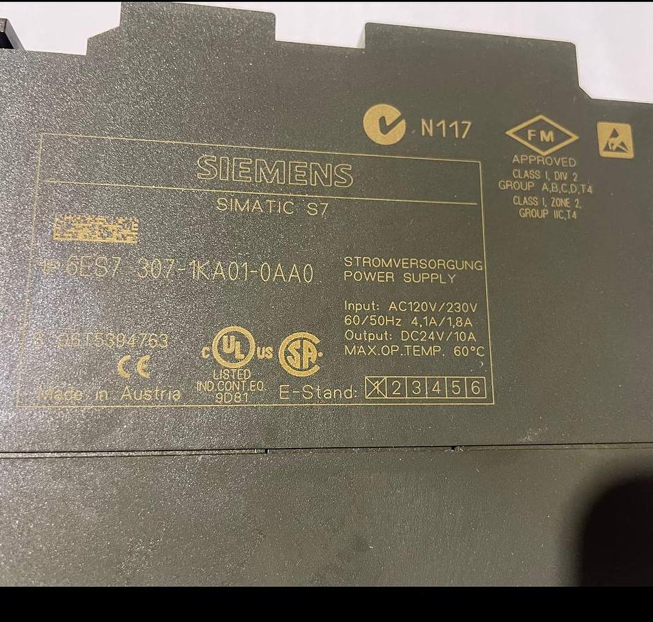 Used 2001 SIEMENS 6ES7 307-1KA01-0AA0 SIMATIC S7 INPUT AC120V/ 230V