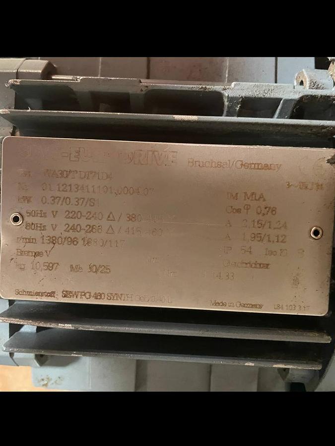 Used SEW-EURODRIVE Bruchsal 3 ∼ IEC34   WA307 DU71DA  01.1213411101.0004.07