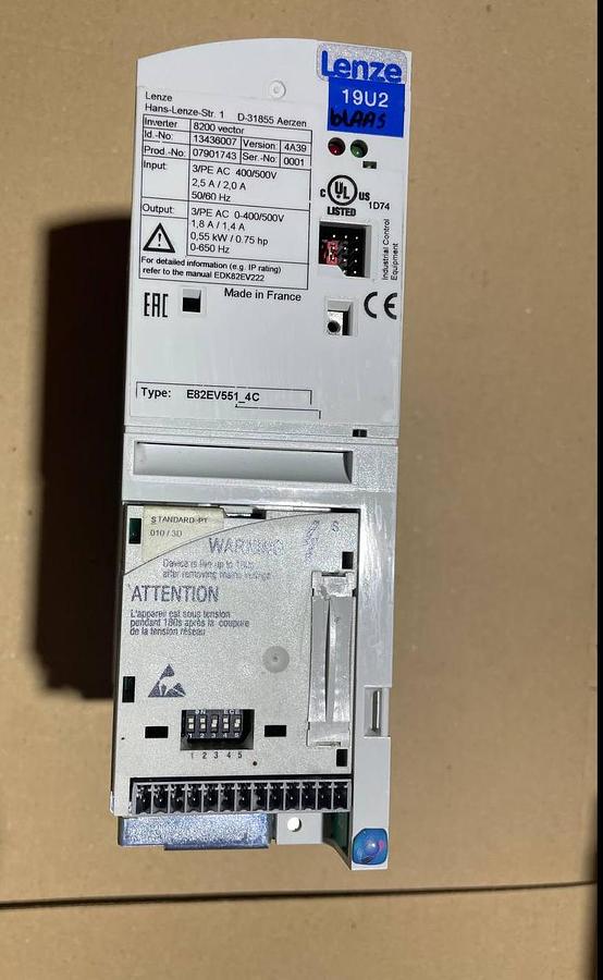 Used LENZE frequency controller E82EV551_4C