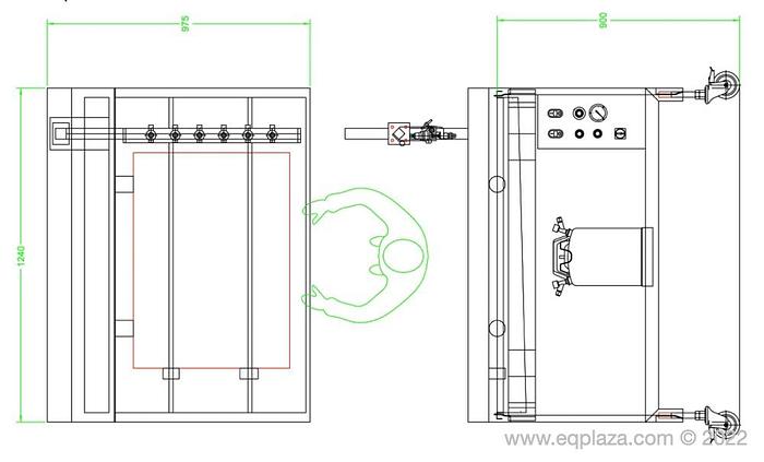 Обладнання для нанесення яєчного продукту з рухомим містком