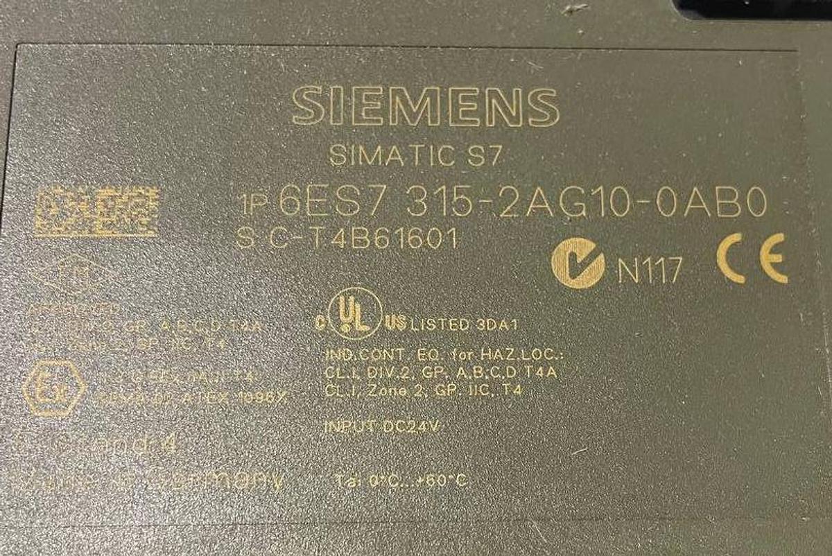 Used SIEMENS 6ES7 315-2AG10-0AB0 SIMATIC S7