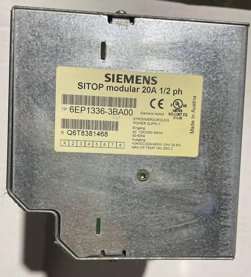 Used SIEMENS 6EP1336-3BA00 Siemens power supplies DC 24V/20A