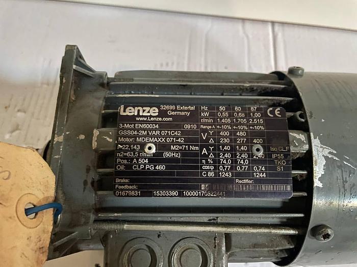 Used LENZE 32699 Extertal 3 ∼ Mot EN60034 GSS04-2M VAR 071C42