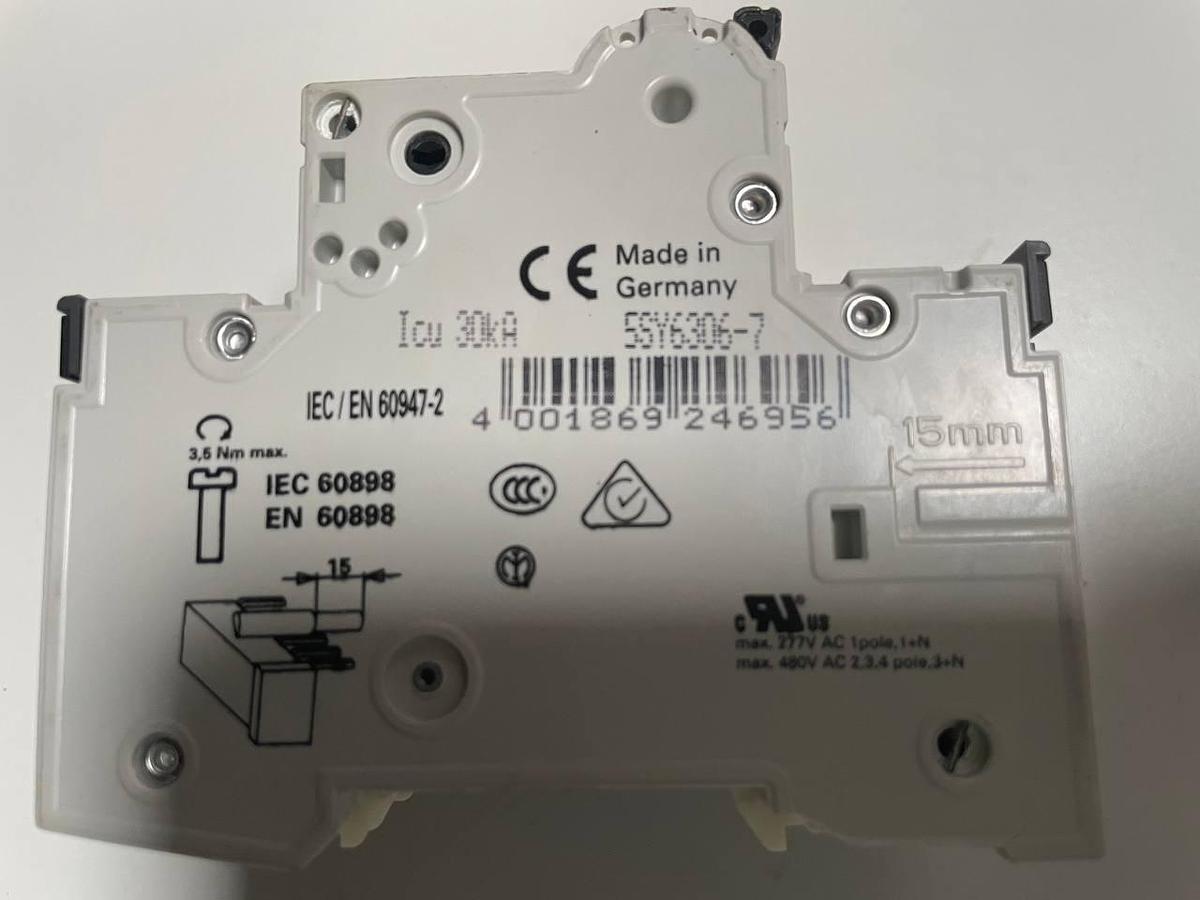 Used SIEMENS TeSys 5SY6306-7 Circuit Breaker (5SY6 Series)