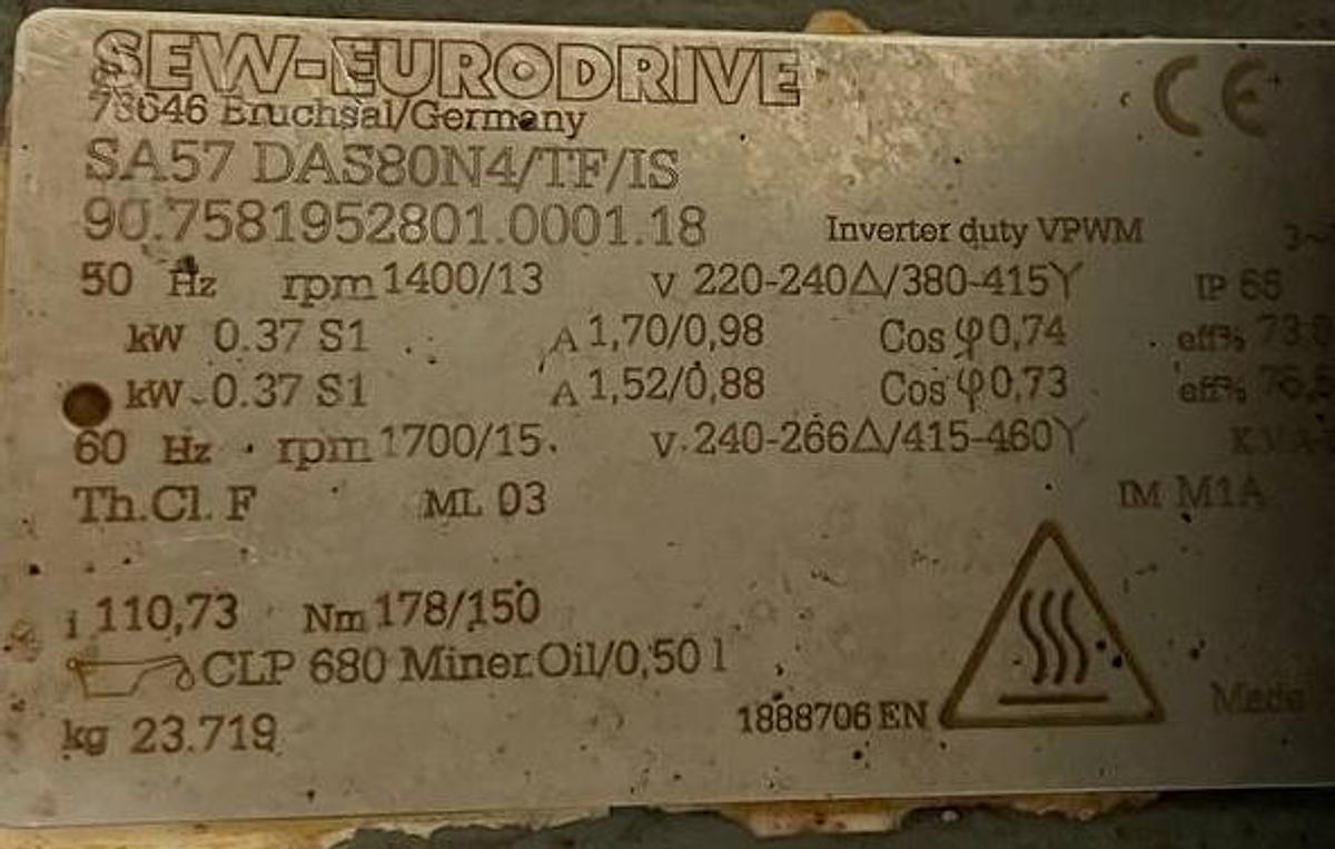 Used SEW-EURODRIVE  3∼ IEC60034 Inverter duty VPWM