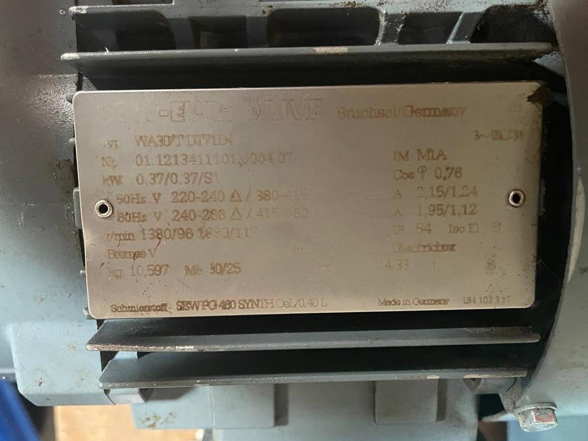 Used SEW-EURODRIVE Bruchsal 3 ∼ IEC34   WA307 DU71DA  01.1213411101.0004.07