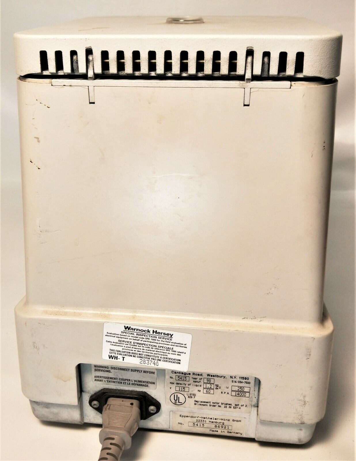 As is Eppendorf 5415C Microcentrifuge (18 x 1.5mL) SELLING AS-IS