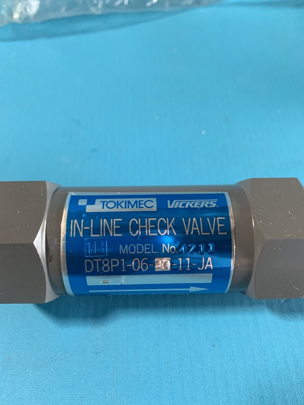Used Tokimec In-Line Check Valve DT8P1-06-20-11-JA-J