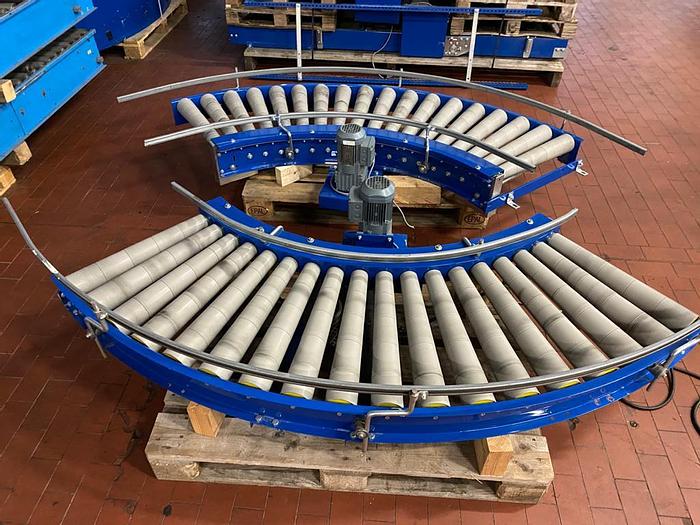 Gebraucht Rollenbahnkurve 90° mit Seitenführung Fördertechnik Kurve Rollen