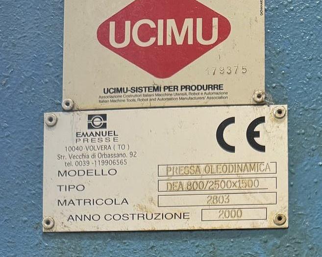 Used Pressa doppio montante idraulica EMANUEL  800 ton