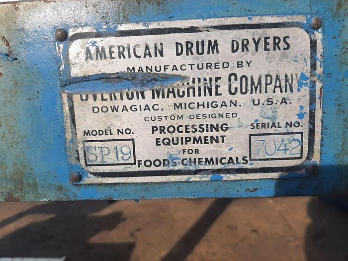 Used Dryer, Drum, Single, 12" x 19", S/st, Overton #S744420