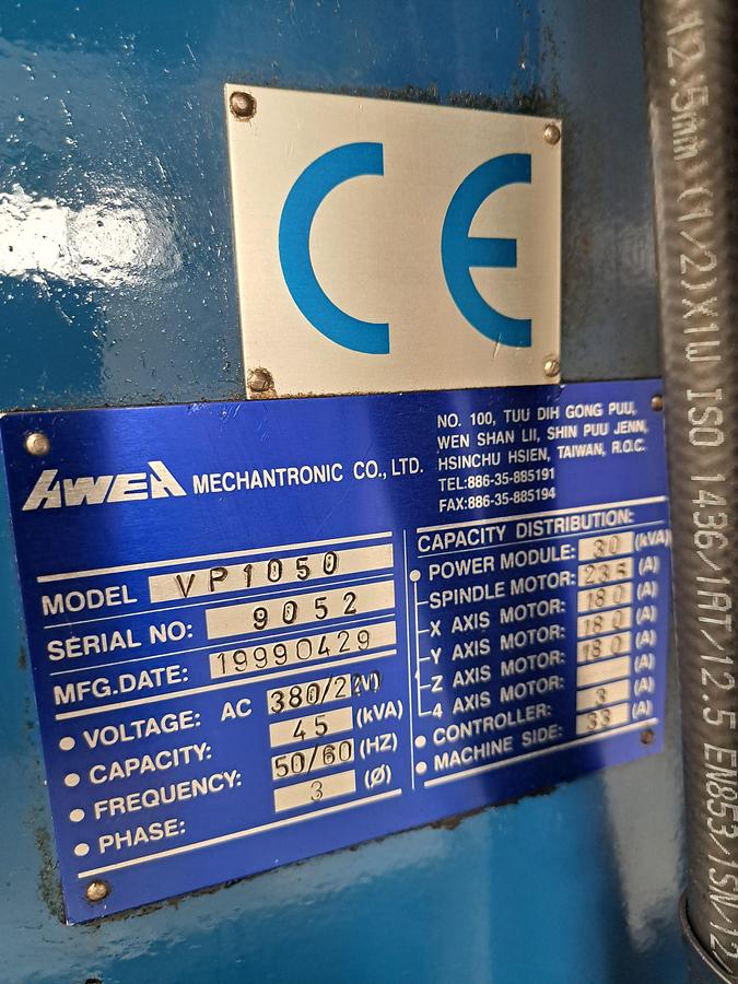 Used Centro de maquinação AWEA VP1050