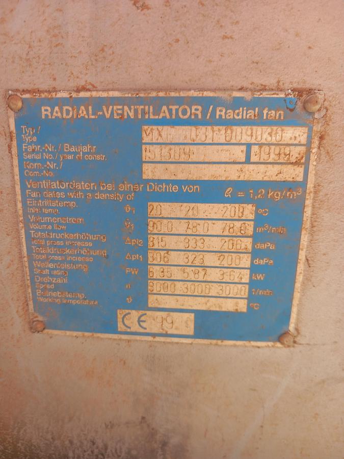 Used Ventilador Radial Ventilator de 7,5 Kw