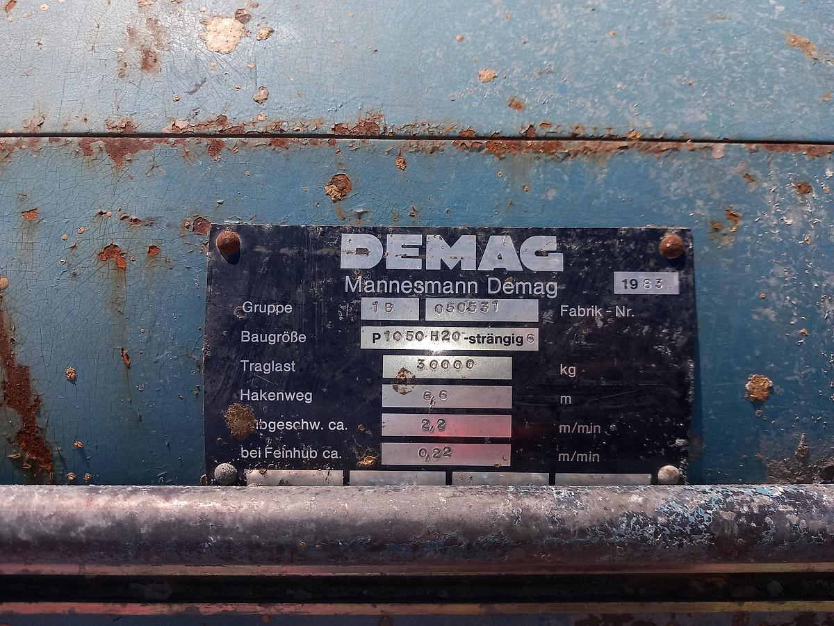 Used Ponte rolante DEMAG de 30 ton, 11,5 m