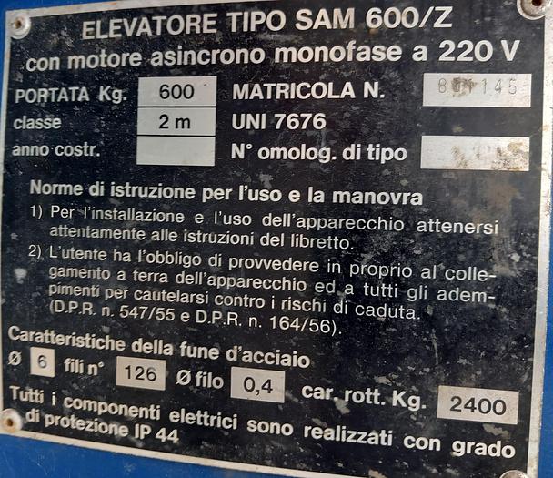 Usado Guincho elétrico de 600kg