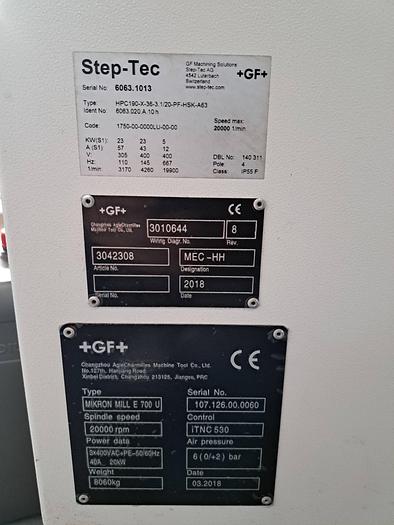 Used 2018 MIKRON MILL E 700U