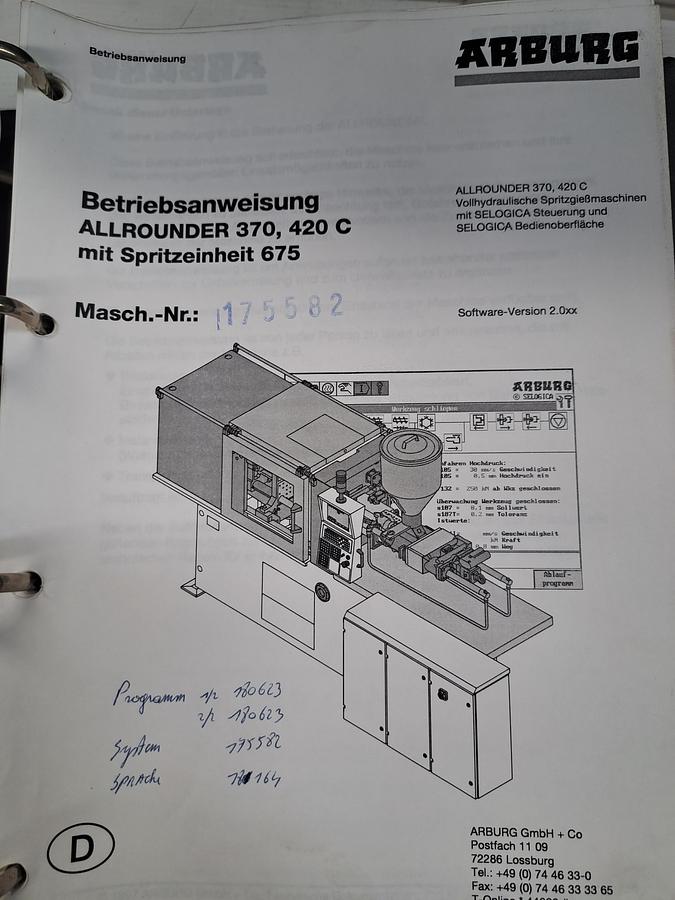 Used 1999 ARBURG 420S 1300-675
