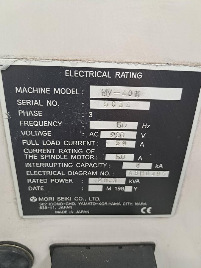 Used Centro de maquinação Mori Seiki MV-40M