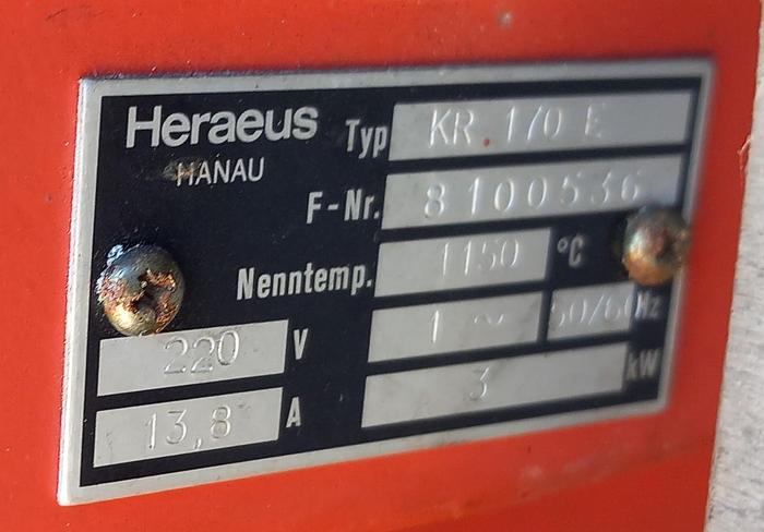 Used Forno de mufla Heraeus KR-170E