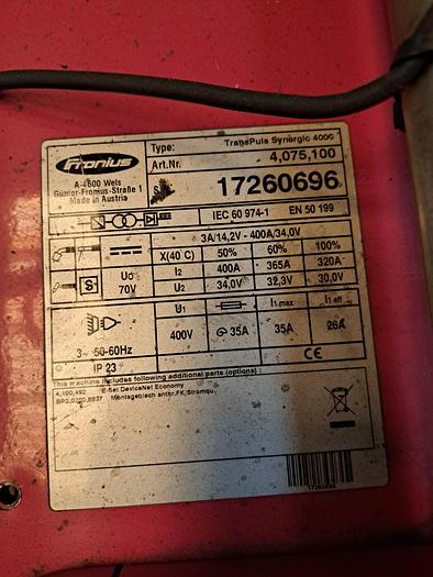 Used Robot de soldadura ABB FRONIUS TRANSPLUS SYNERGIC 4000