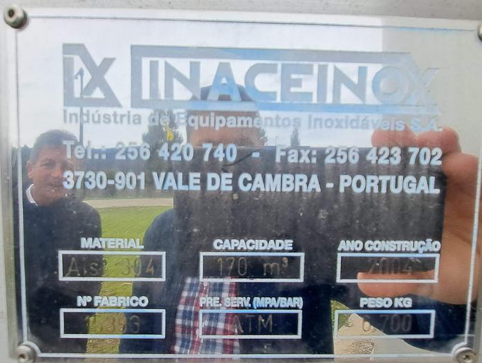 Usado Reservatório de Inox de 170.000 Lt
