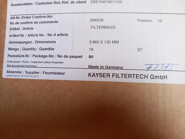 Usado Filtros de manga