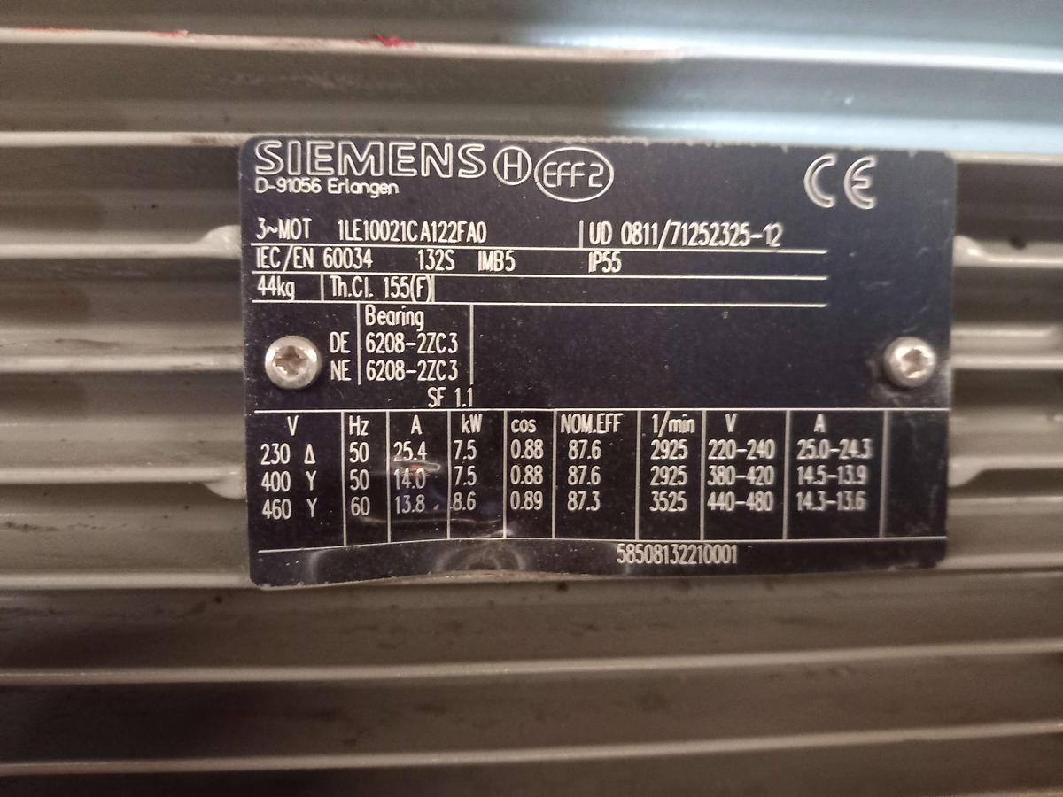 Used Motor elétrico industrial Siemens 10 CV