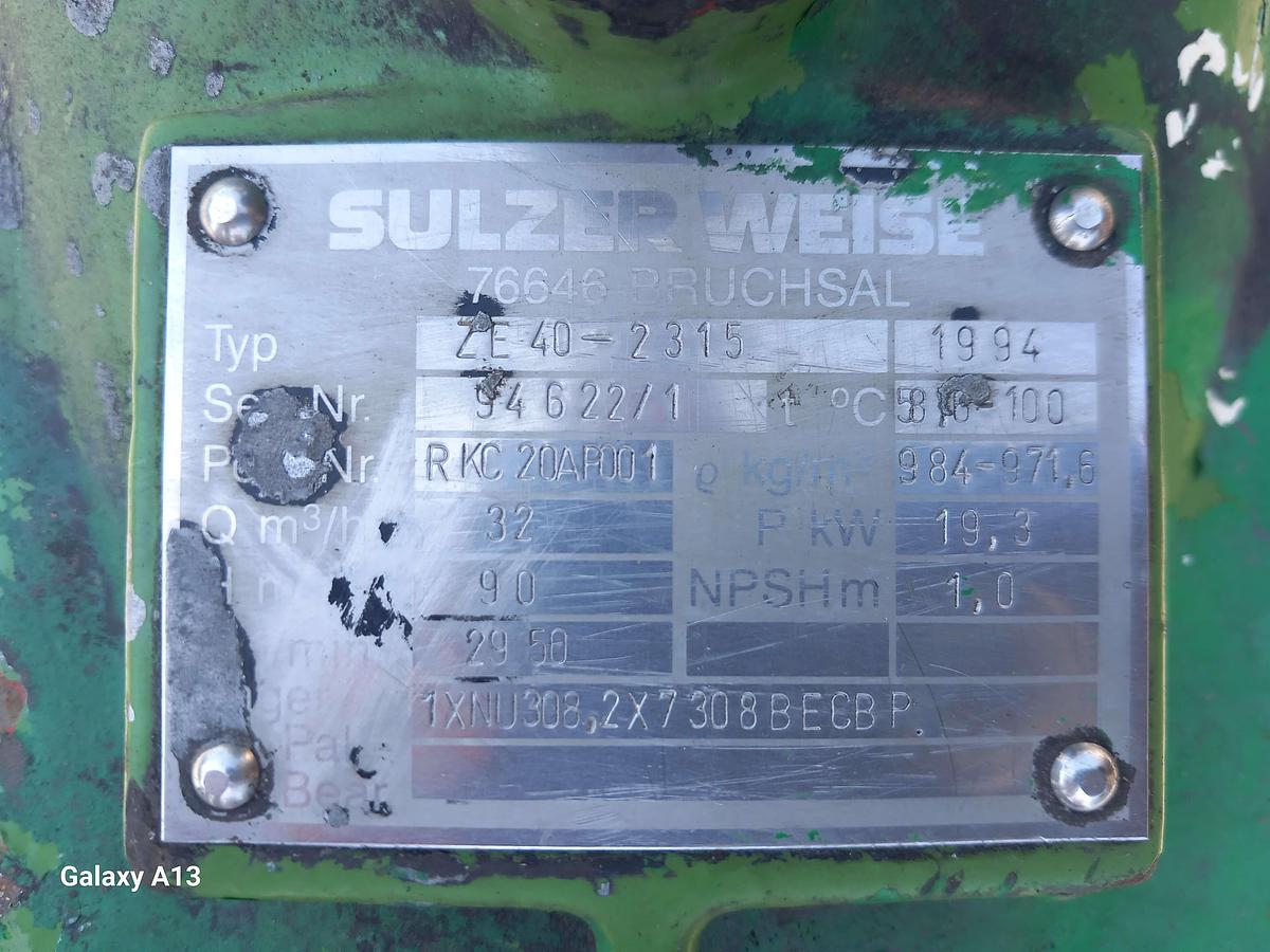 Used Motor com bomba Sulzer Weise ZE40-2315