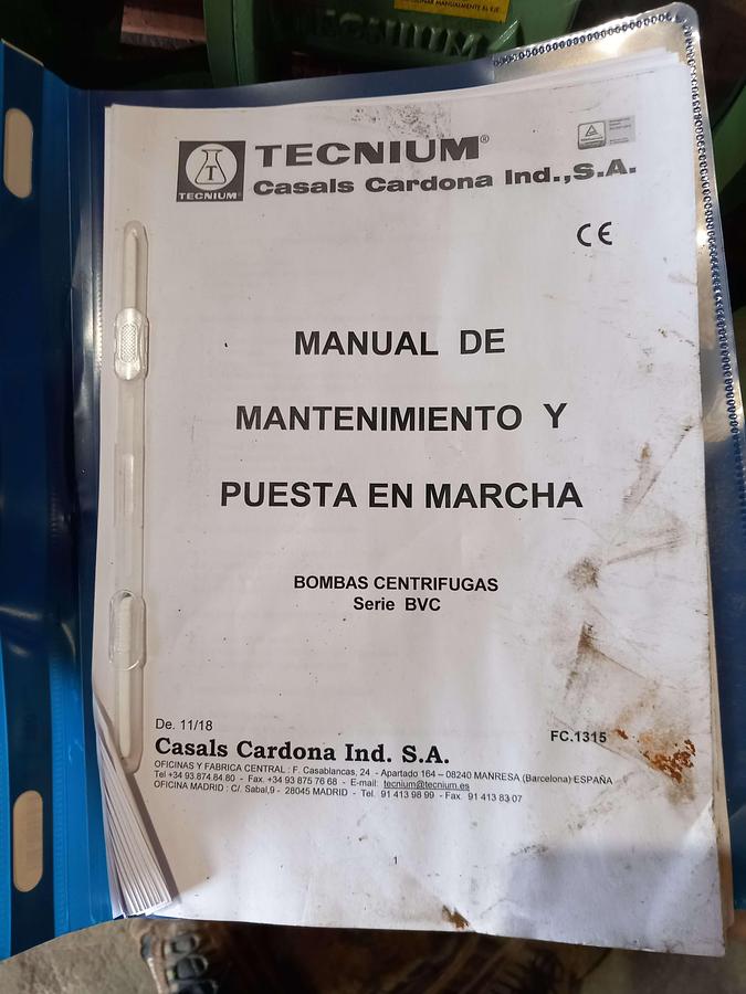 Used Pump Tecnium BVCVV 25.920