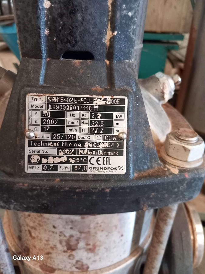 Used Motor con bomba GRUNDFOS CRN 15 02E FGJ GD E HQ