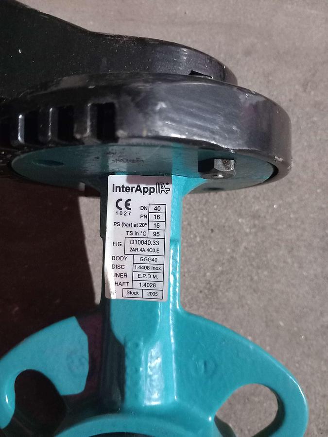 Used 2005 Valvula borboleta manual InterApp DN-40