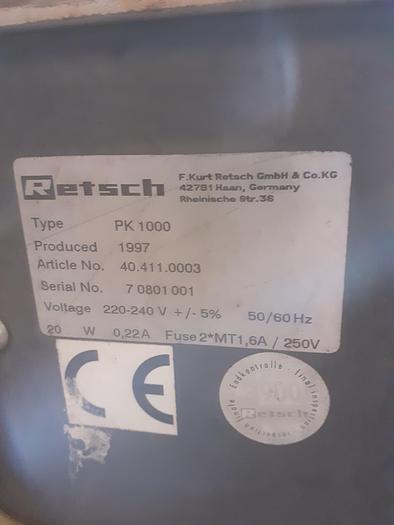 Used Ensacadora pesadora Retsch PK1000