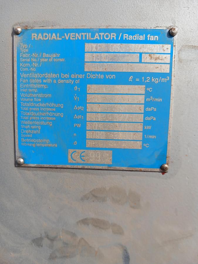Used Ventilador Radial Ventilator de 5,5 Kw