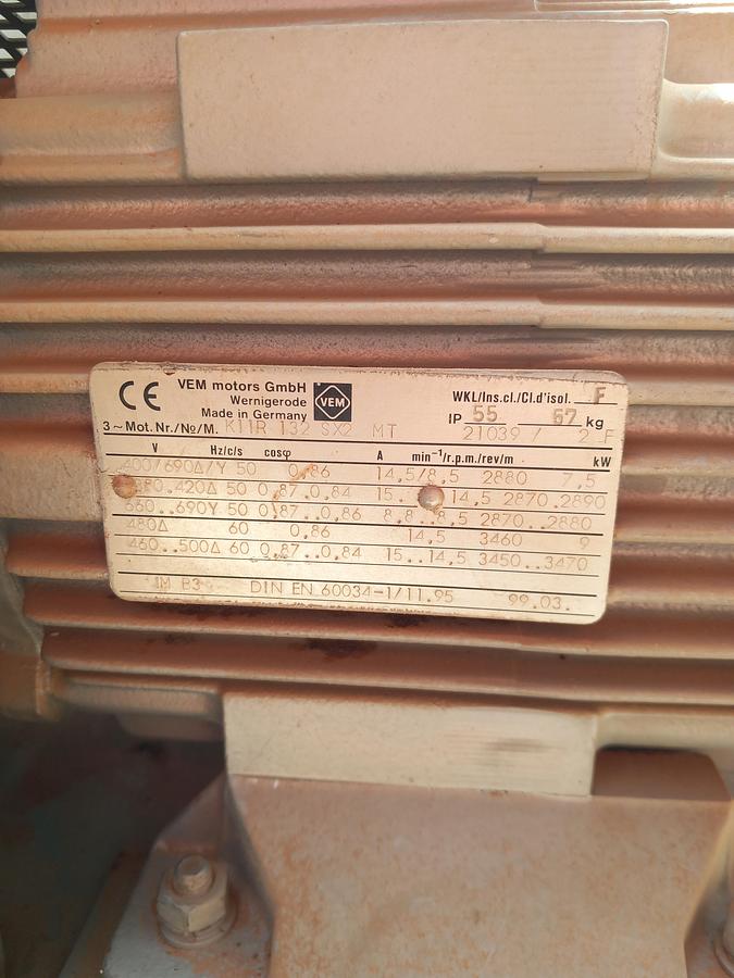 Used Ventilador Radial Ventilator de 7,5 Kw