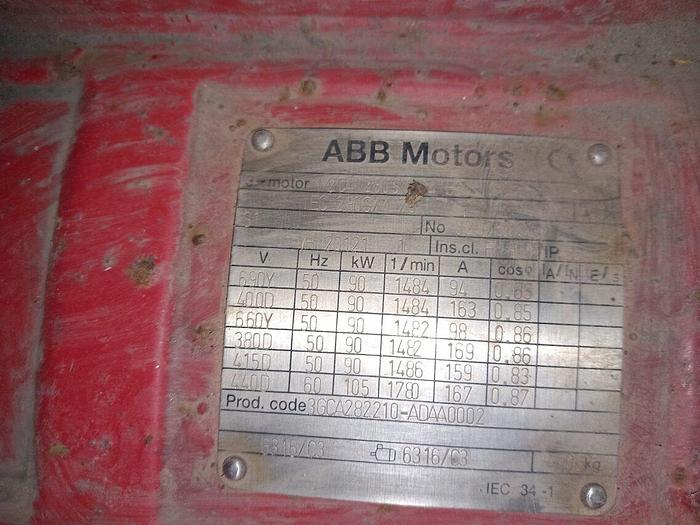 Used ABB Motors 90 kW M2 CA 280S MA 4 B3