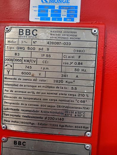 Used Motor elétrico BBC QWG 800 PD8