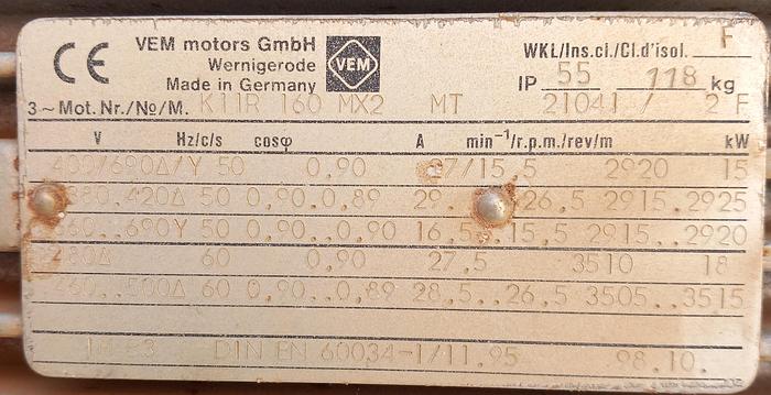 Used Radial Ventilador MXE1050 15kw