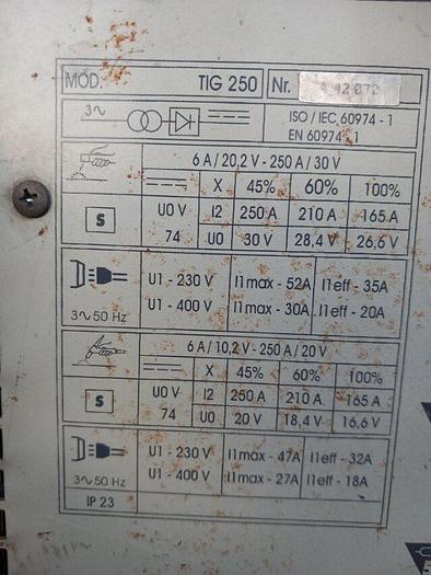 Usado Máquina de soldar ELECTREX Plus Tig 250B