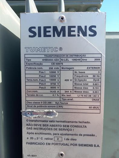 Used Transformador SIEMENS de 250 Kva