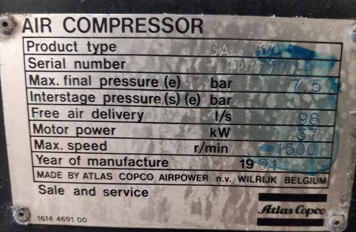 Used Atlas Copco GA 37