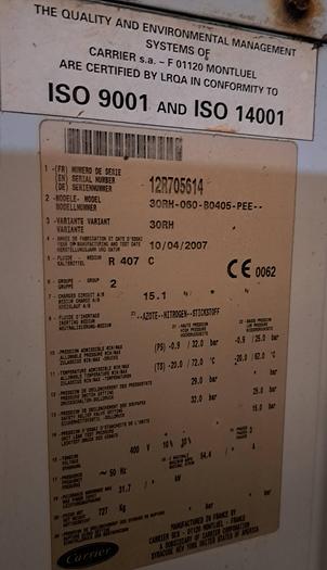 Usado Chiller CARRIER 30 RH 60