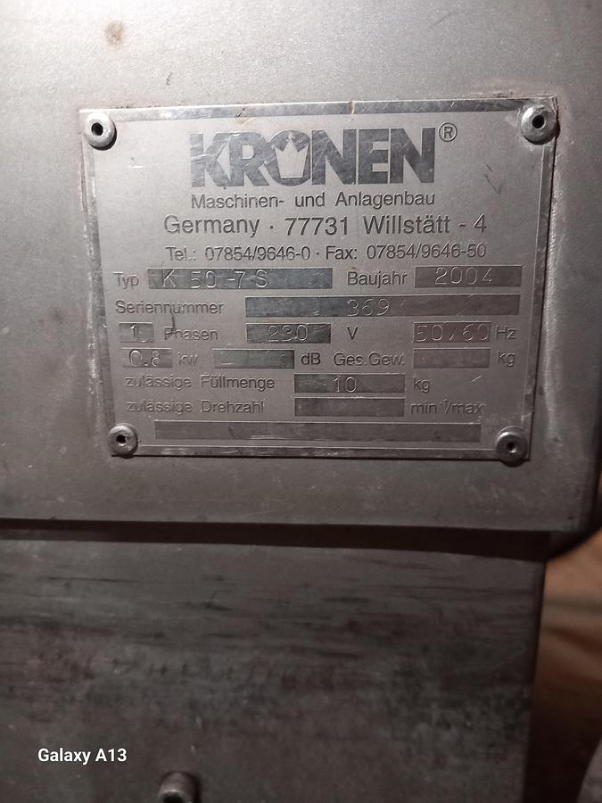 Used Centrifugadora Kronen K50-7 S