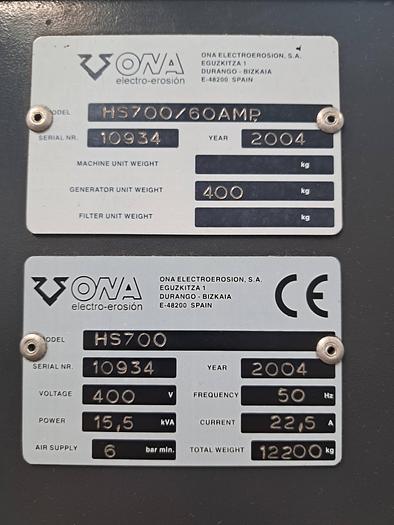 Used Eletroerosão ONA HS700