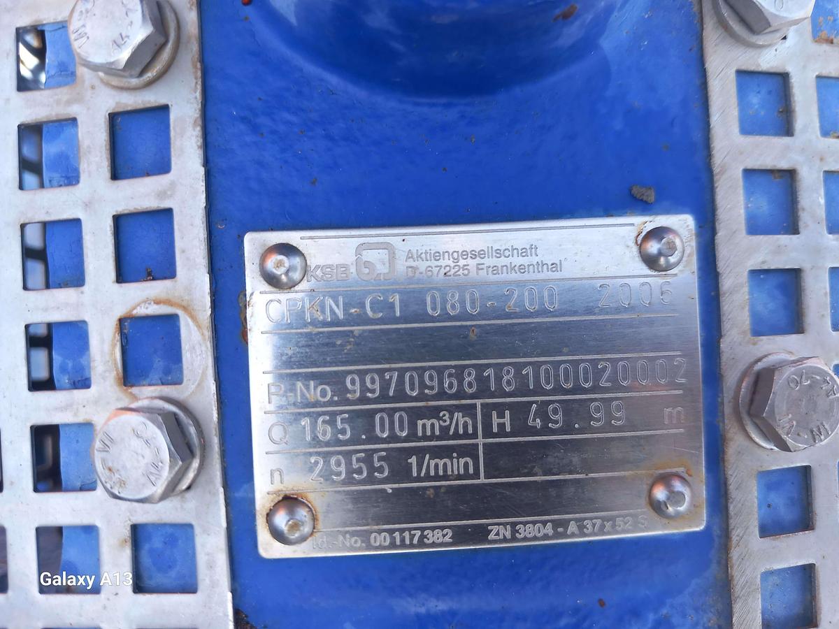 Used 2007 Motor com bomba KSB CPKN- C1 080-200