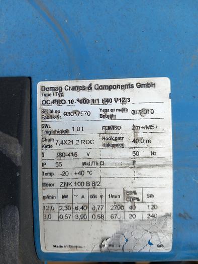 Used Guincho DEMAG DC-PRO 1/1 H40V 123