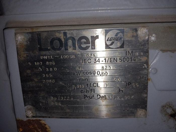 Used Motor Loher 355 kW DNSL 400SB 02A