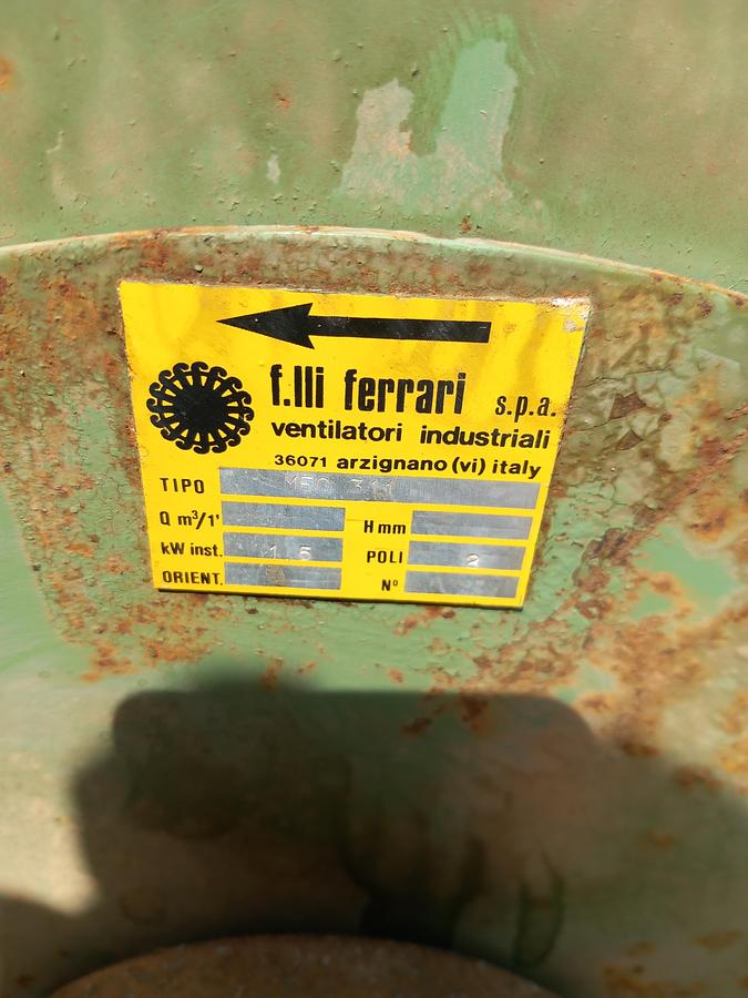 Used Ventilador F.LLI Ferrari de 1,5 Kw